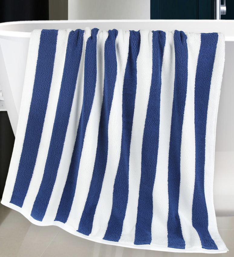 White Classic Stripe Cabana Beach Towels 5