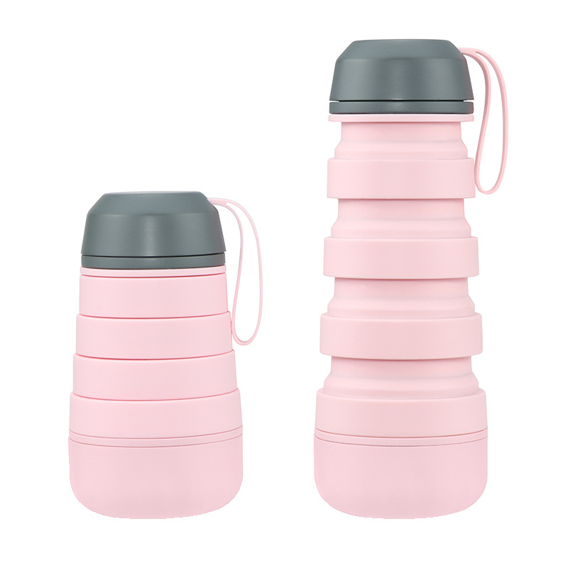 400ml Collapsible Silicone Telescopic Water Bottle w/ Pill Box 3