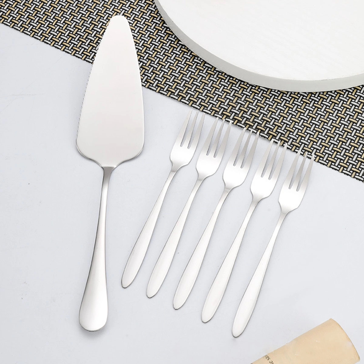 Stainless Steel Cake Knife And Fork Set 3