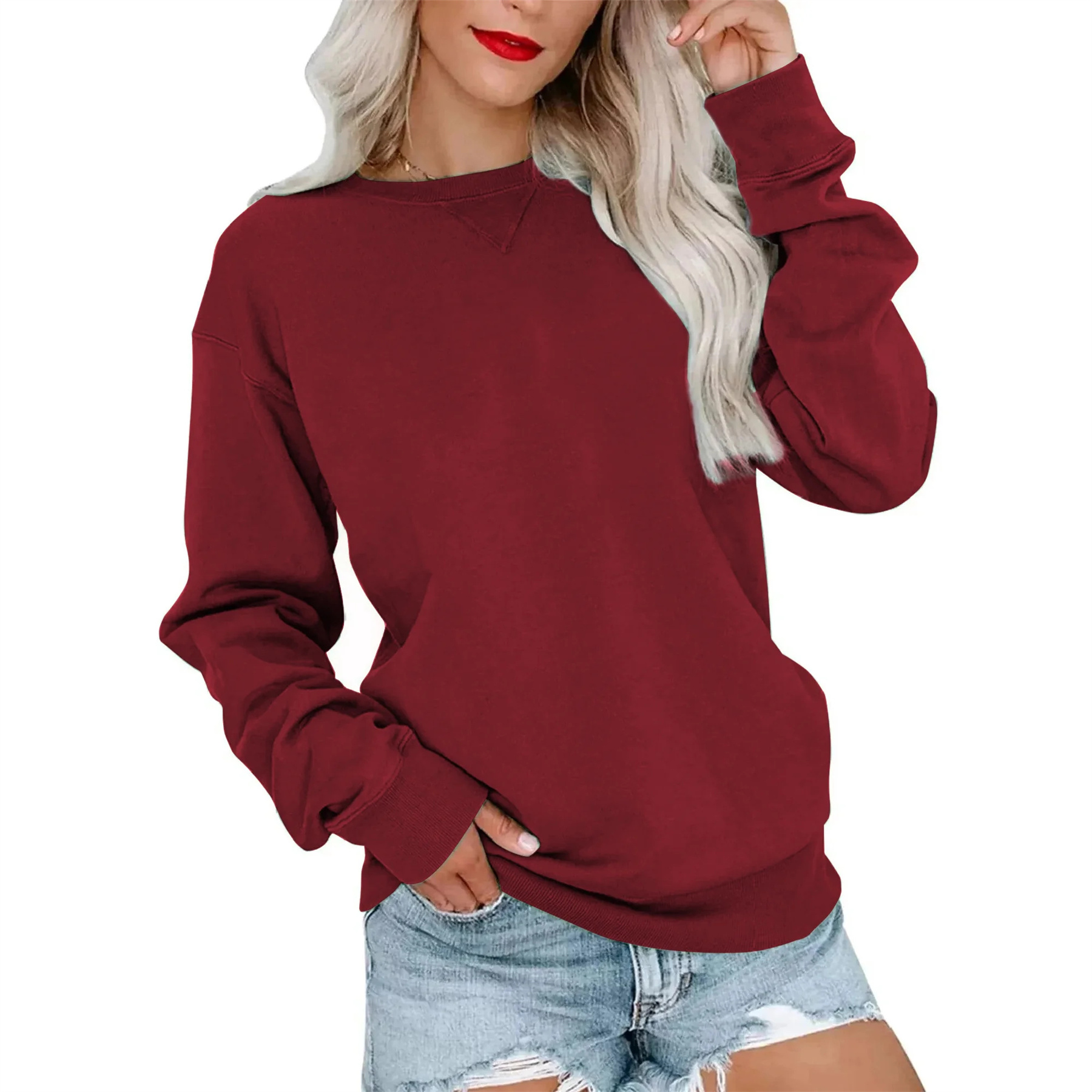 Casual Long SleeveSweatshirt for Women, custom hoodie or sweatshirt with logo imprint 2