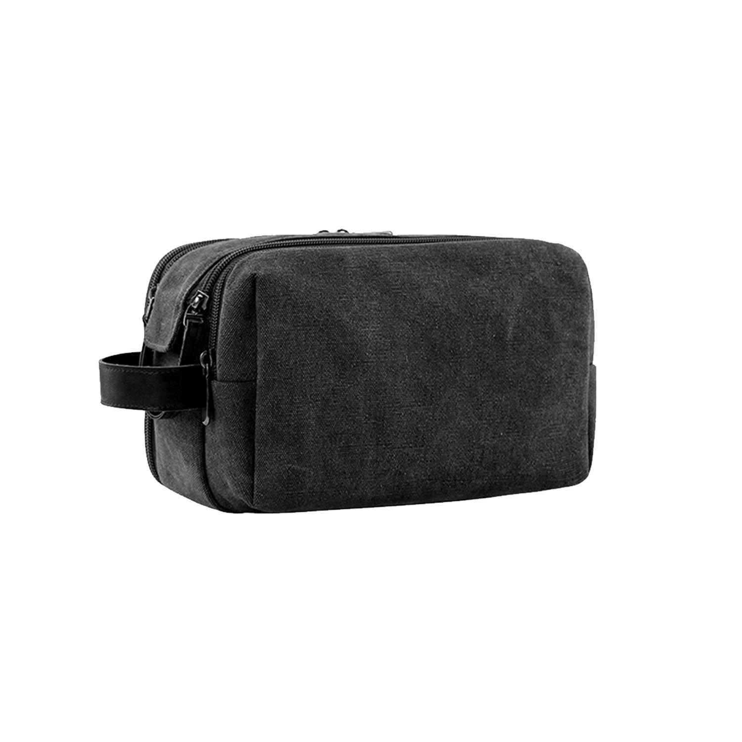 Double Zipper Canvas Travel Toiletries Storage Bag 2