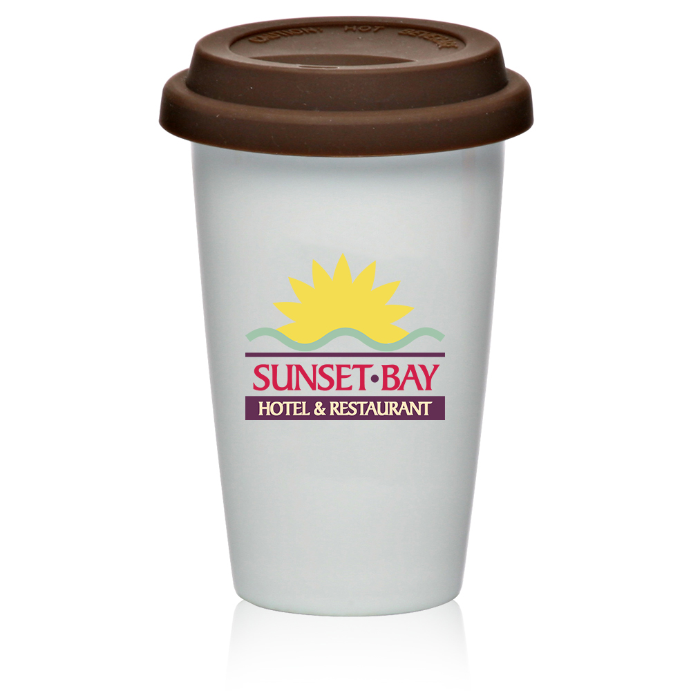 11 oz. Double Wall Ceramic Tumblers with Lid 36