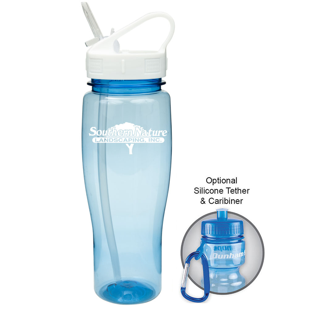 24 Oz. Translucent Contour Bottle w/ Sport Sip Lid & Straw