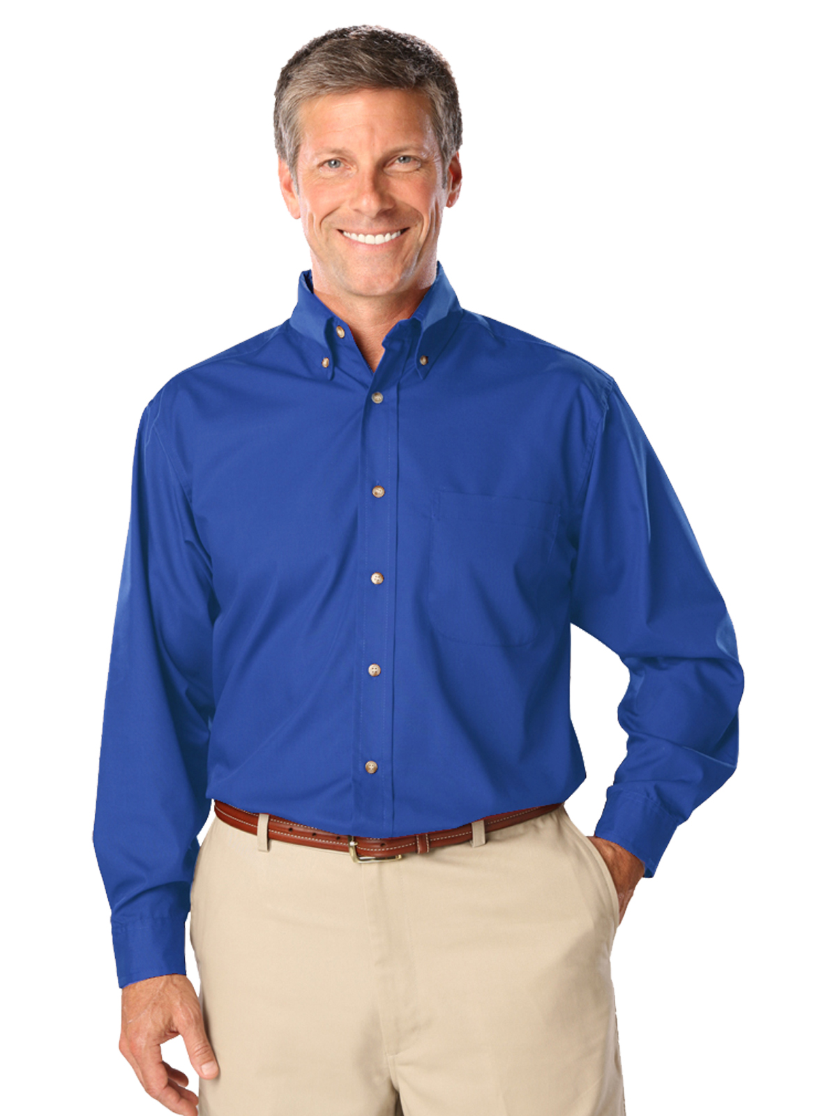 Blue Generation - Men's 1-Pocket Superblend Poplin Shirt 44