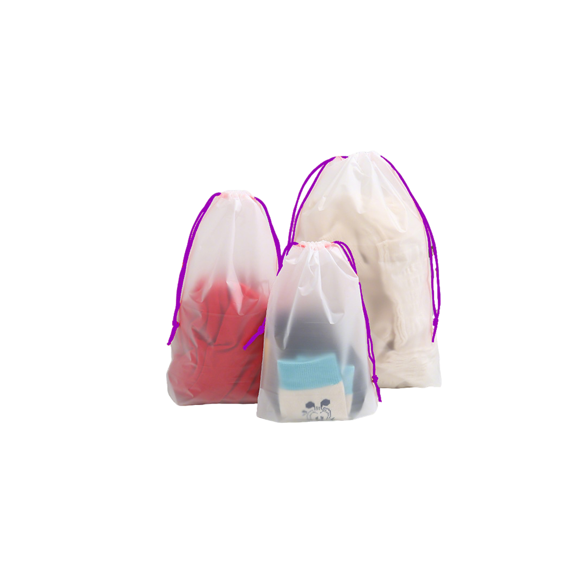PE Transparent Drawstring Bag For Towel And Scarf 11.8 L 5