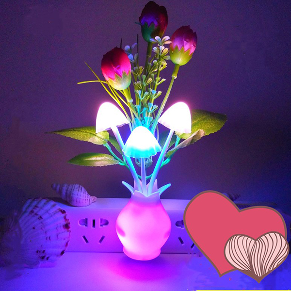 Mini Sensor Bedroom Wall Decoration LED Flower Night Light 6