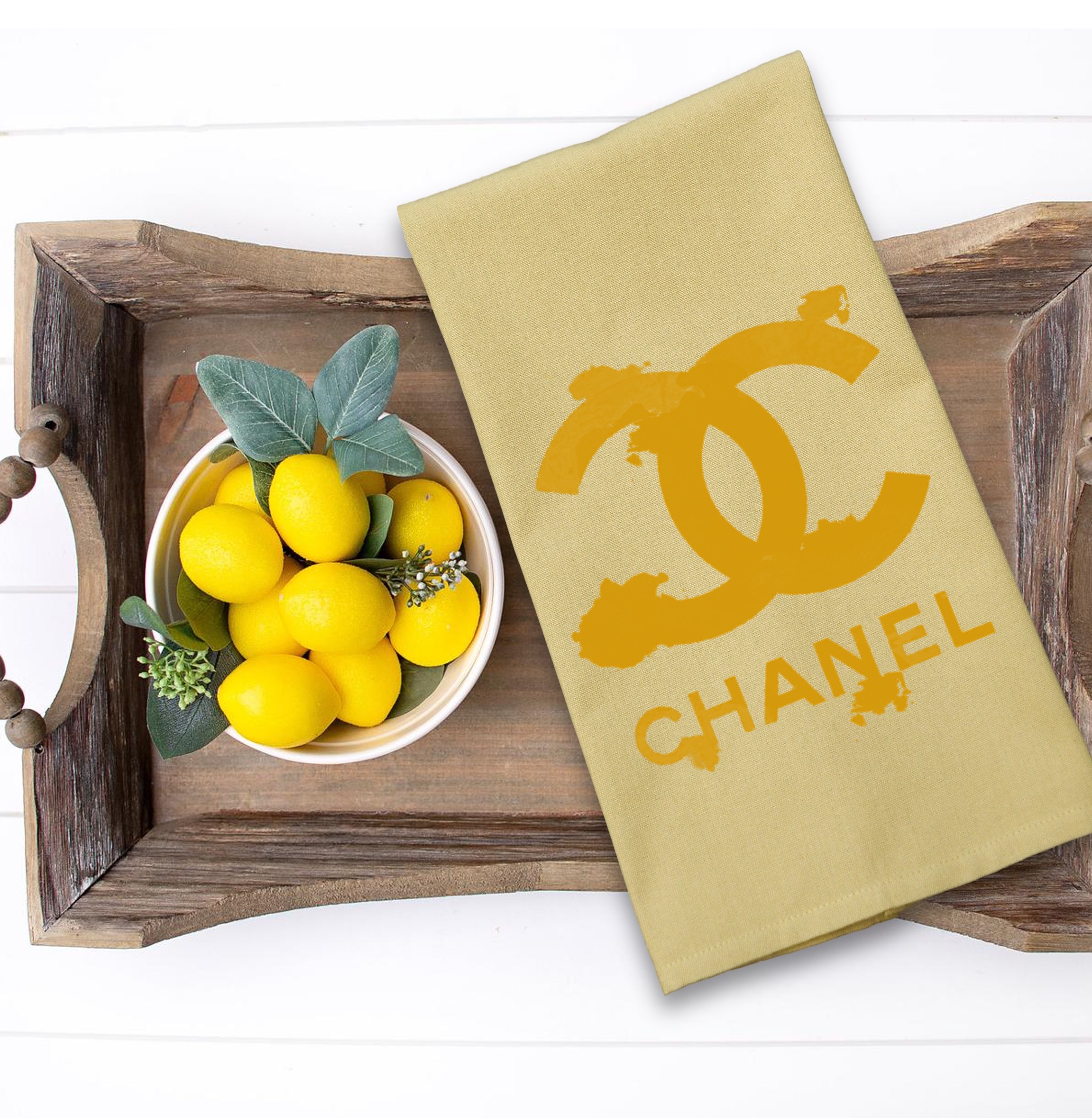 Dijon Solid Plain Weave Kitchen Towel with Custom Print 13