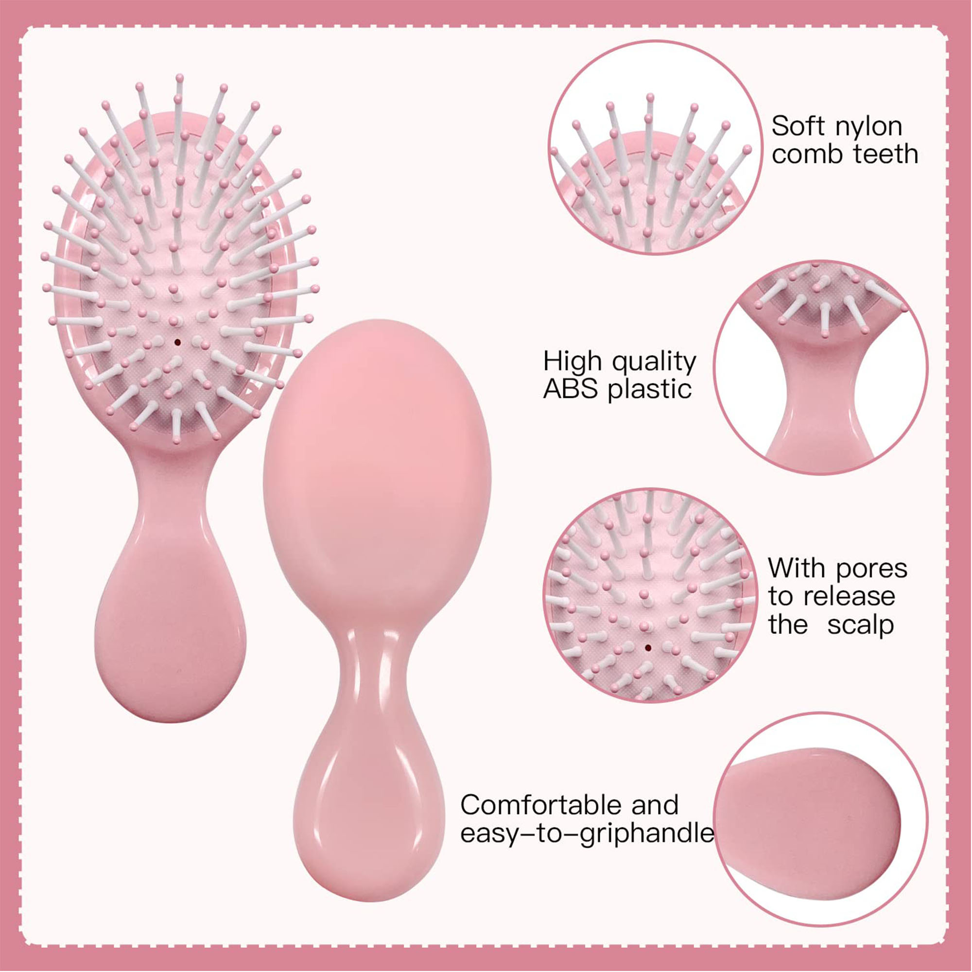 Mini Wet Hair Brush Travel Detangling Brush for Most Hair Types 1