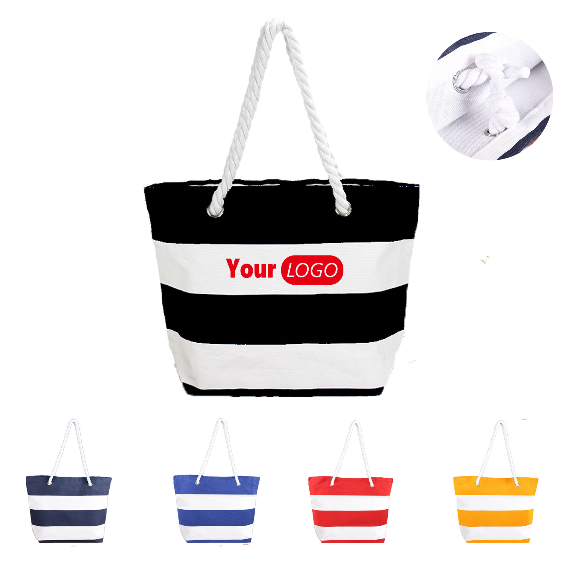 Canvas Beach Bag, custom tote bag with logo imprint 2