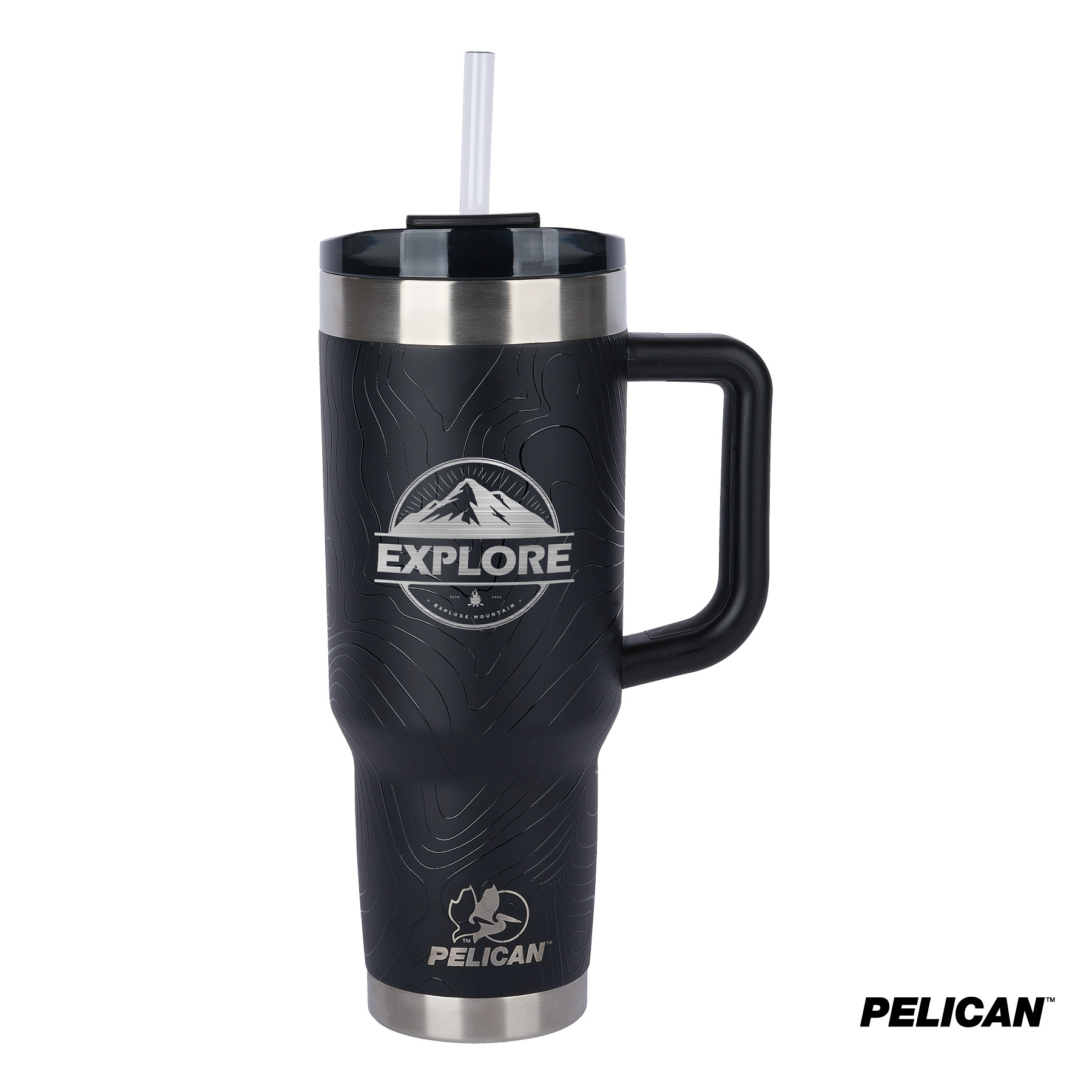 Pelican Porter™ 40 oz. Topographical Recycled Double Wall Stainless Steel Travel Tumbler 14