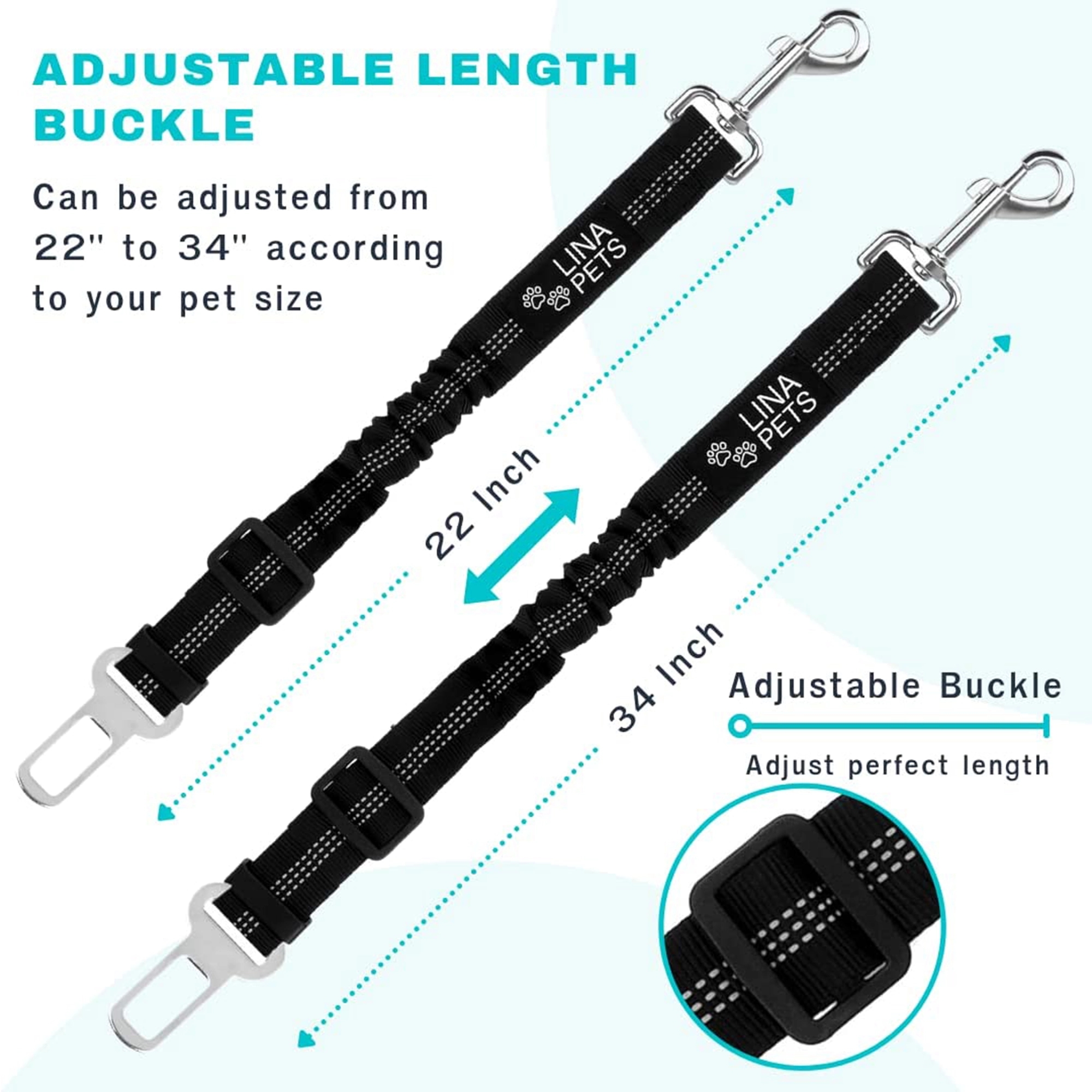 Adjustable Dog Car Harness with Elastic Buffer 2