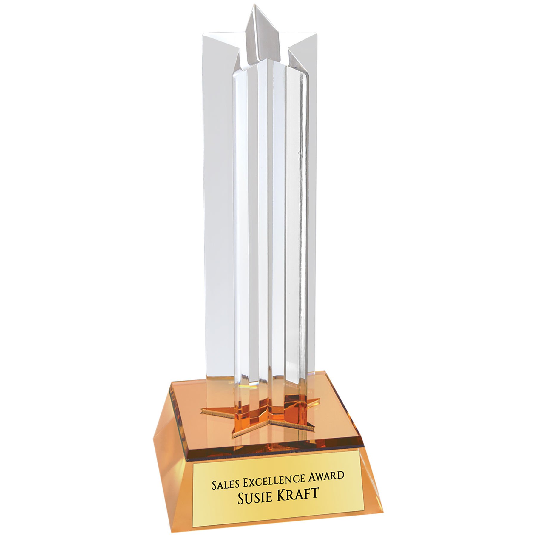 6.75" Gold Star Column Acrylic Award