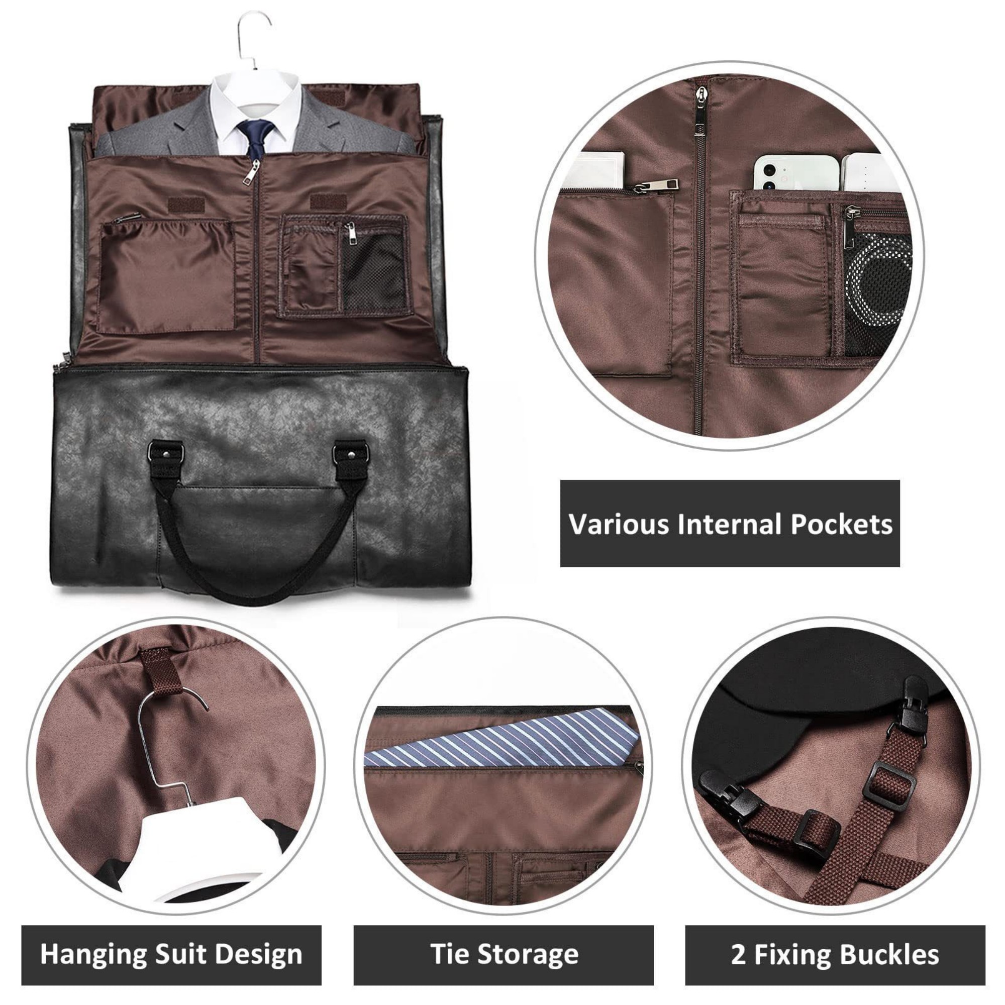 Leather Garment Duffel Bag 3