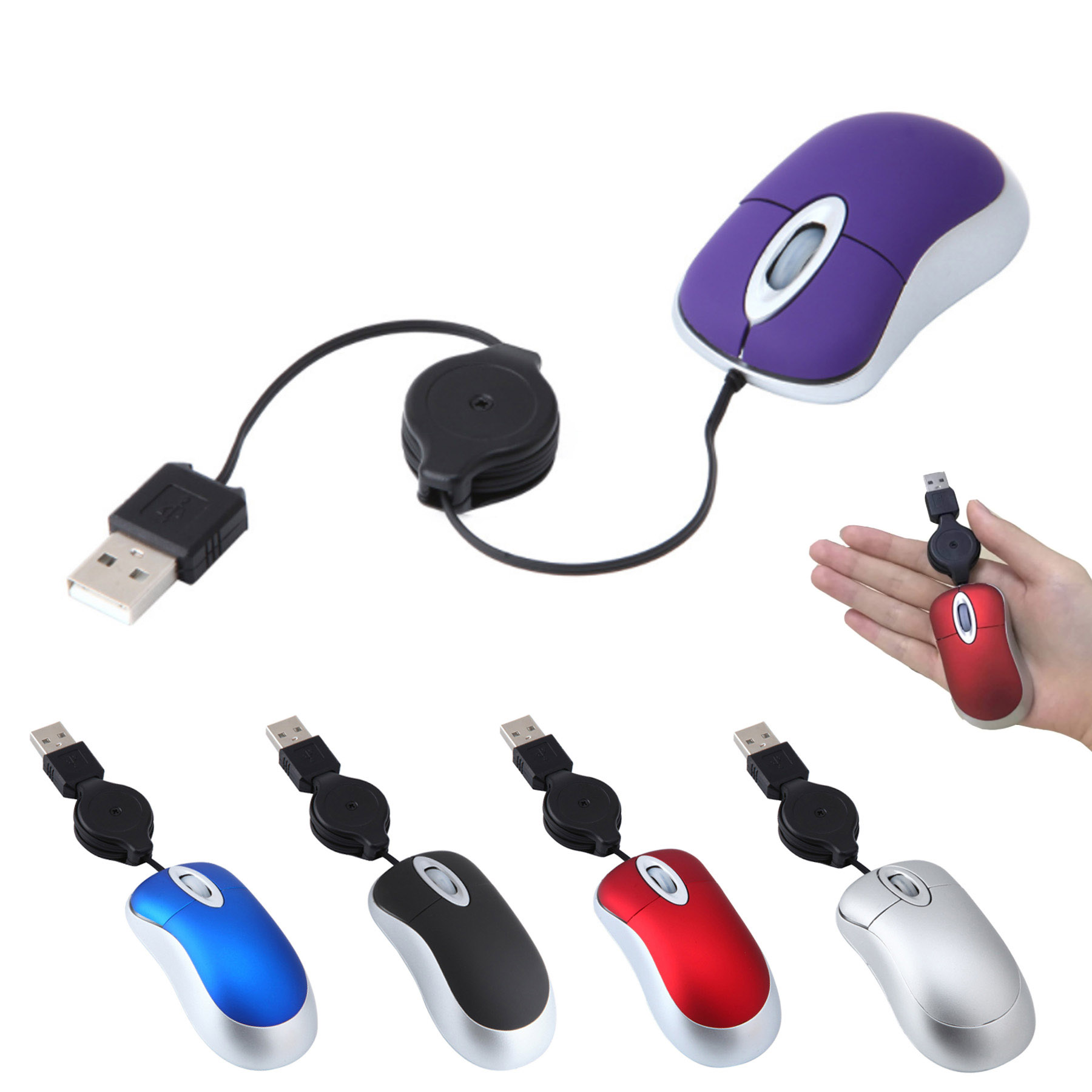 Retractable Travel Optical Mouse 1