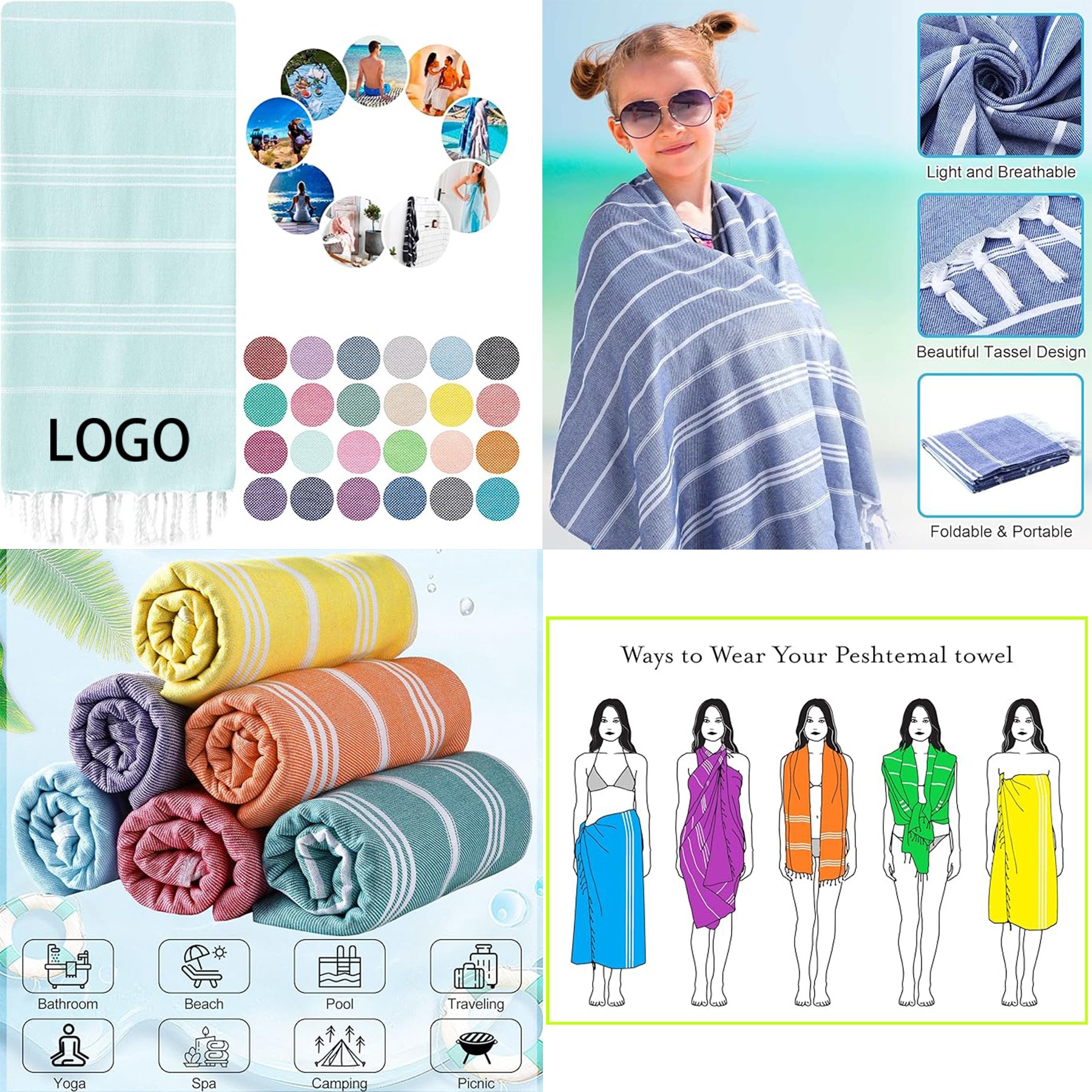 Turkish Beach Bath Towels