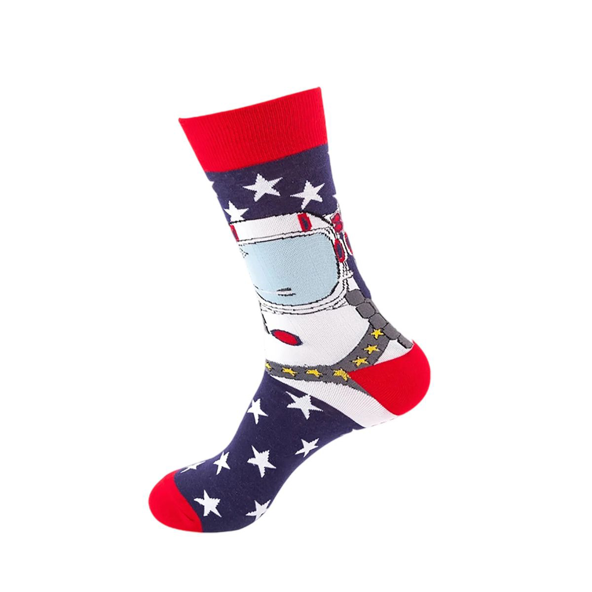Cotton Crew Socks with Jacquard Pattern 82
