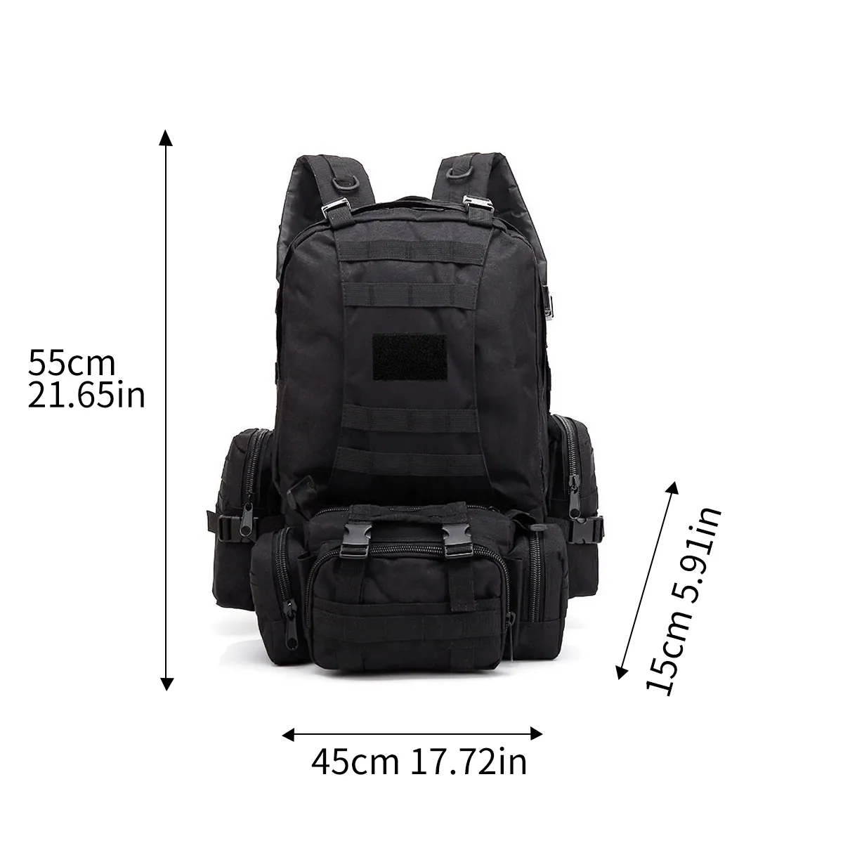 55L Tactical Military Backpack With Detachable Pouches 3