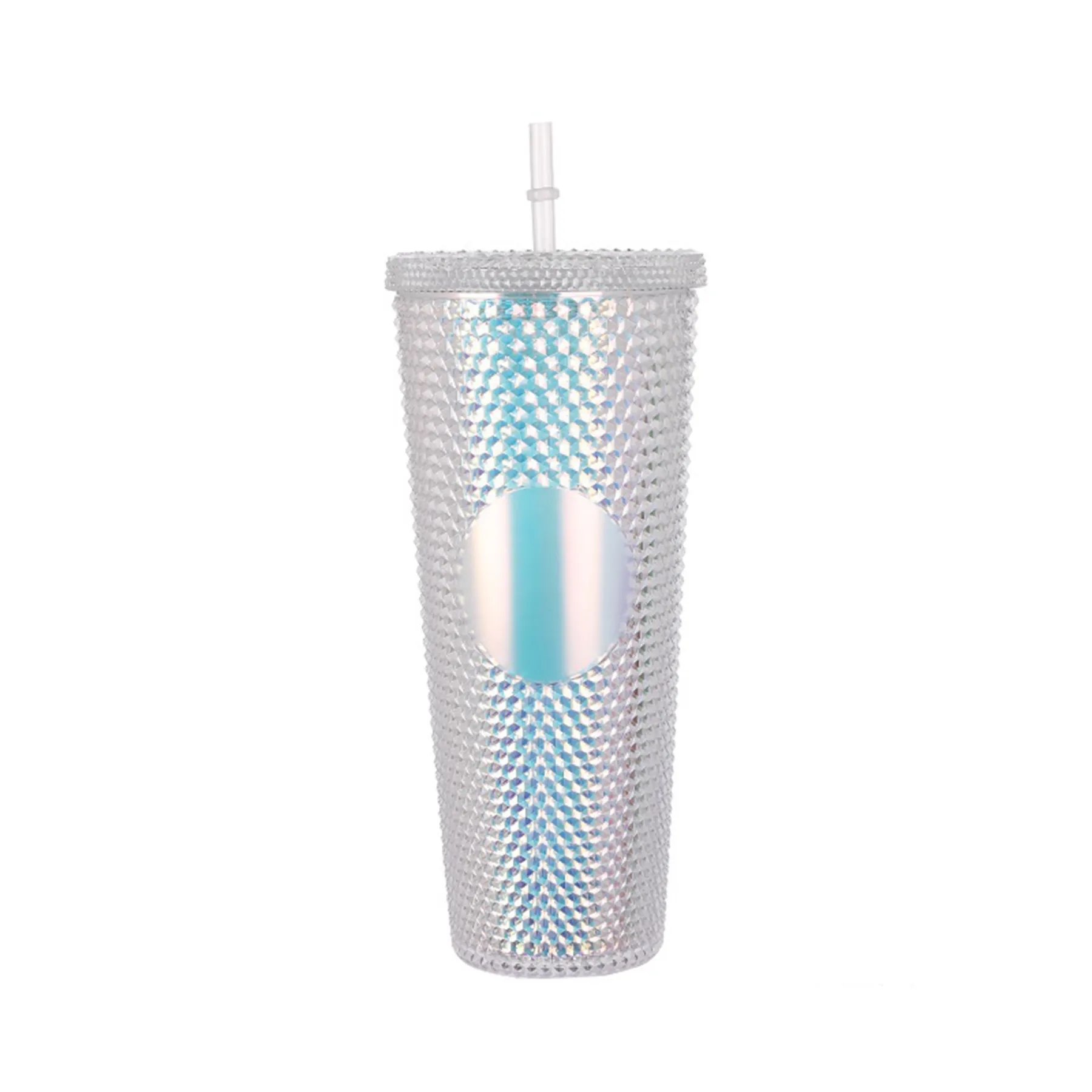 24 Oz. Plastic Magic Color Double Wall Tumbler with Straw 11