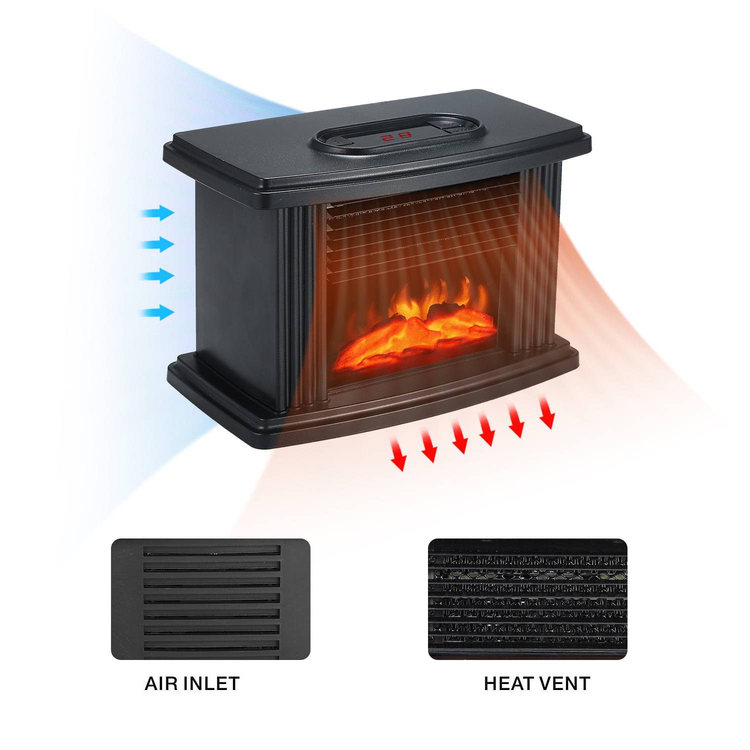 Mini Electric Fireplace Stove Heater 4