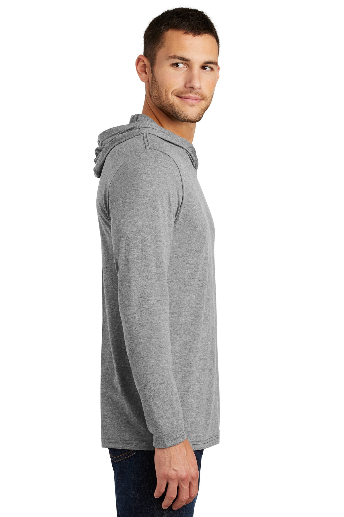 District Perfect Tri Long Sleeve Hoodie. DM139, custom hoodie or sweatshirt with logo imprint 7