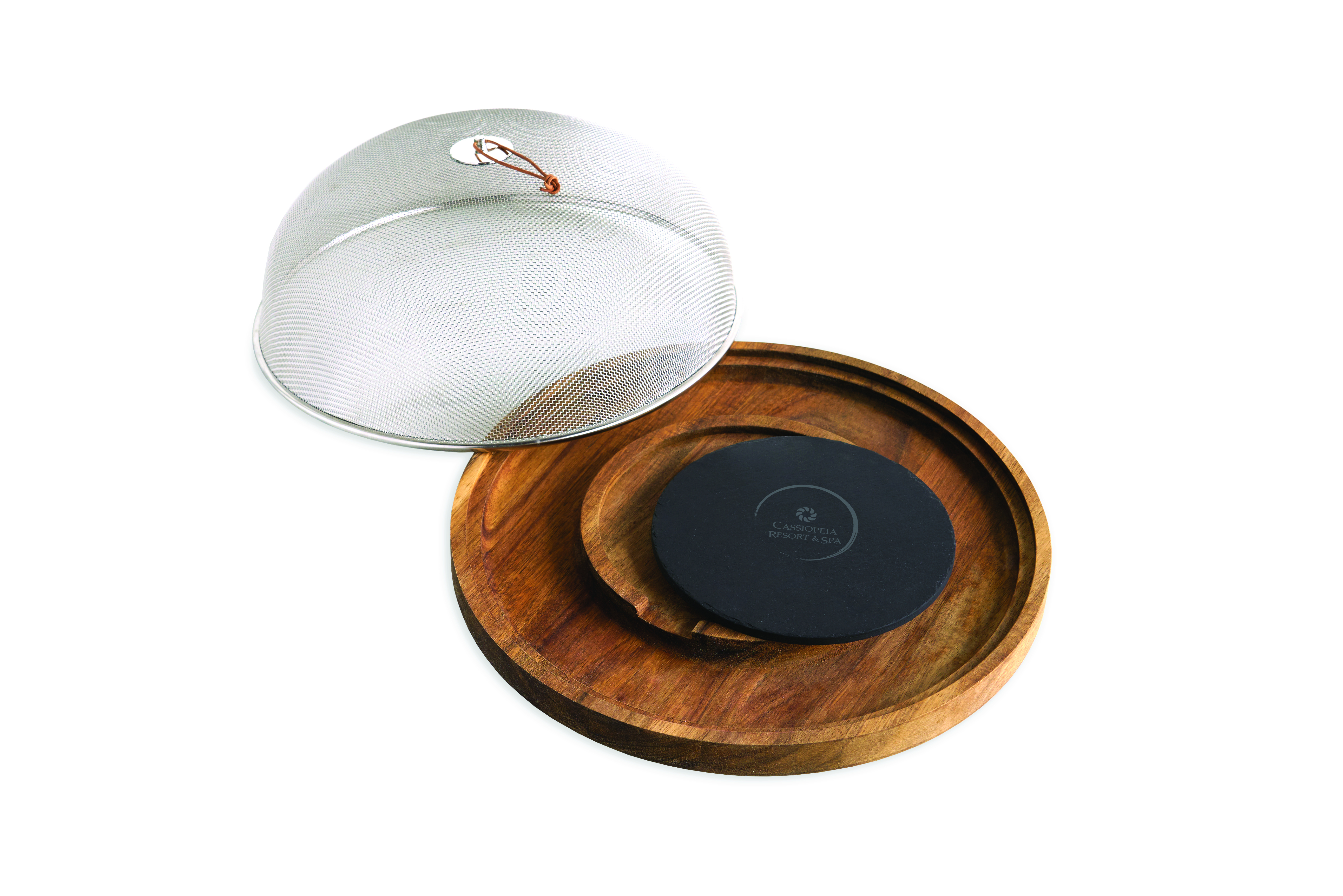 Twine Living® Modern Manor Slate & Acacia Cheese Board Dome