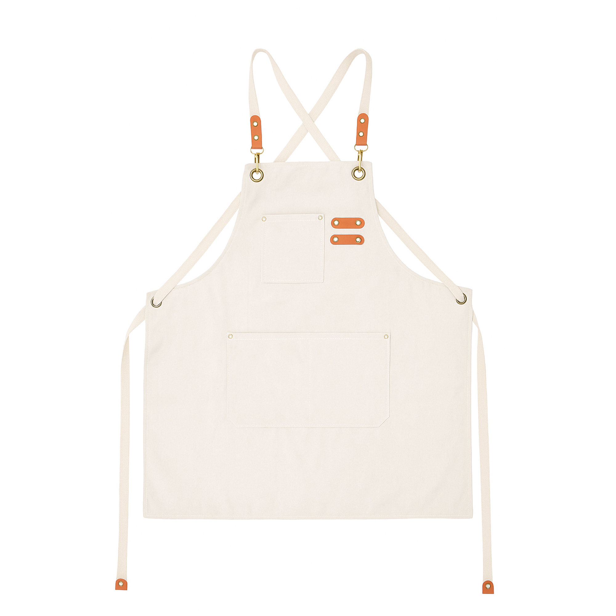 Heavy Duty Canvas Cross Back Apron With Pockets 6