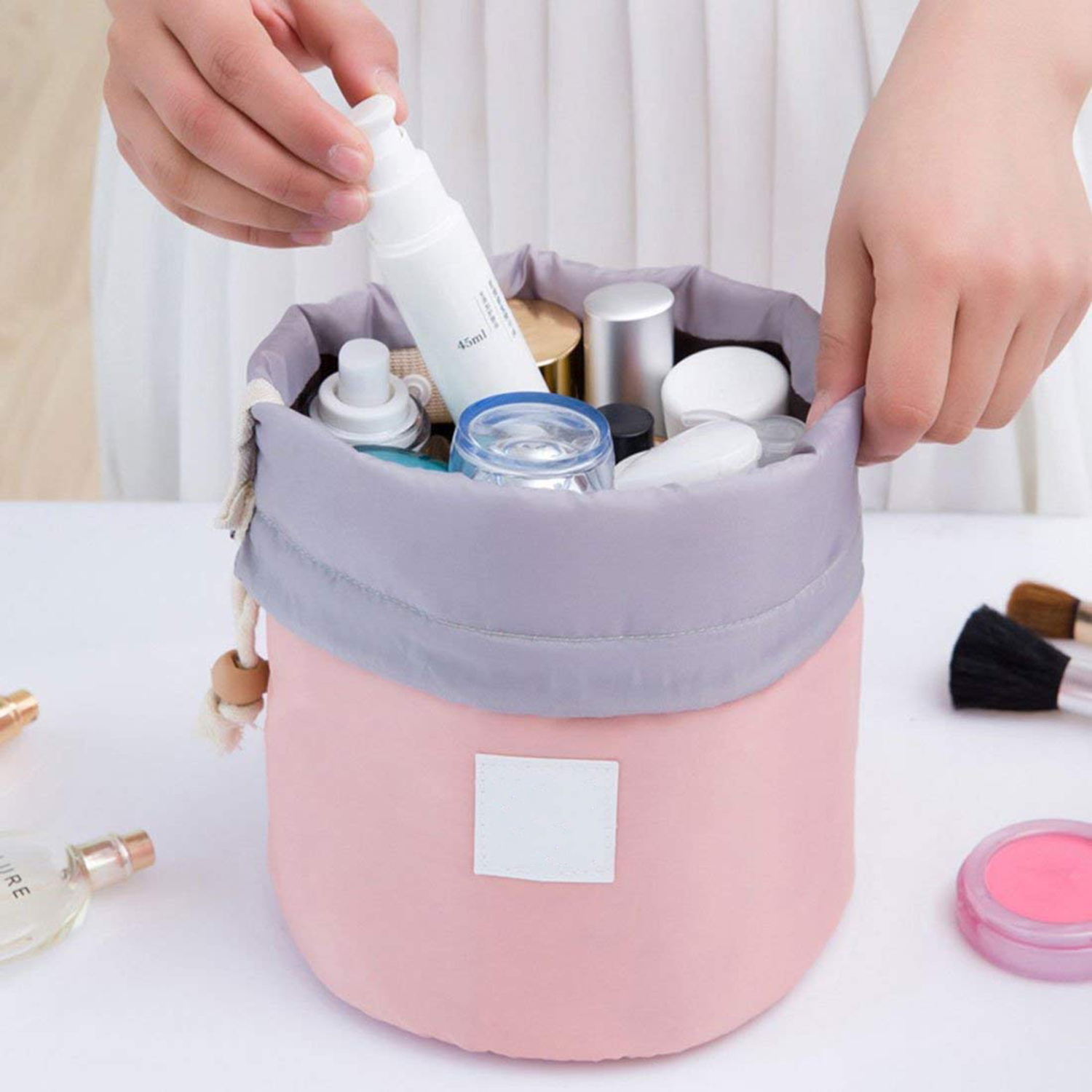 Travel Foldable Cosmetic Bags w/ Drawstring 6