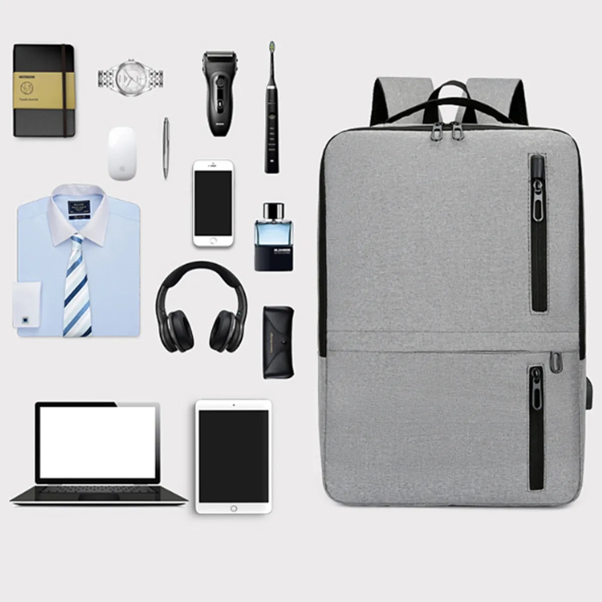 15.6 In Waterproof Business Laptop Backpack W/ USB Charging 6