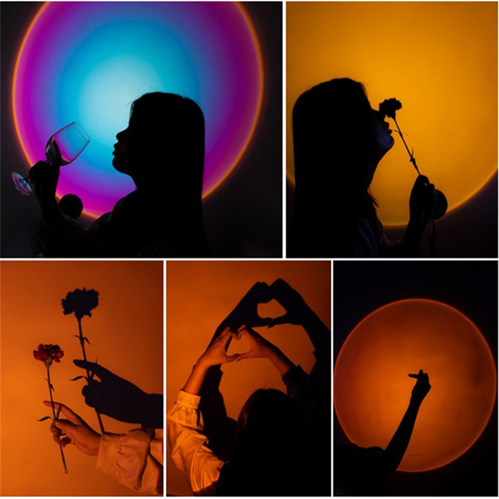 16 color Telecontrol Sunset Rainbow Projection Lamp 7