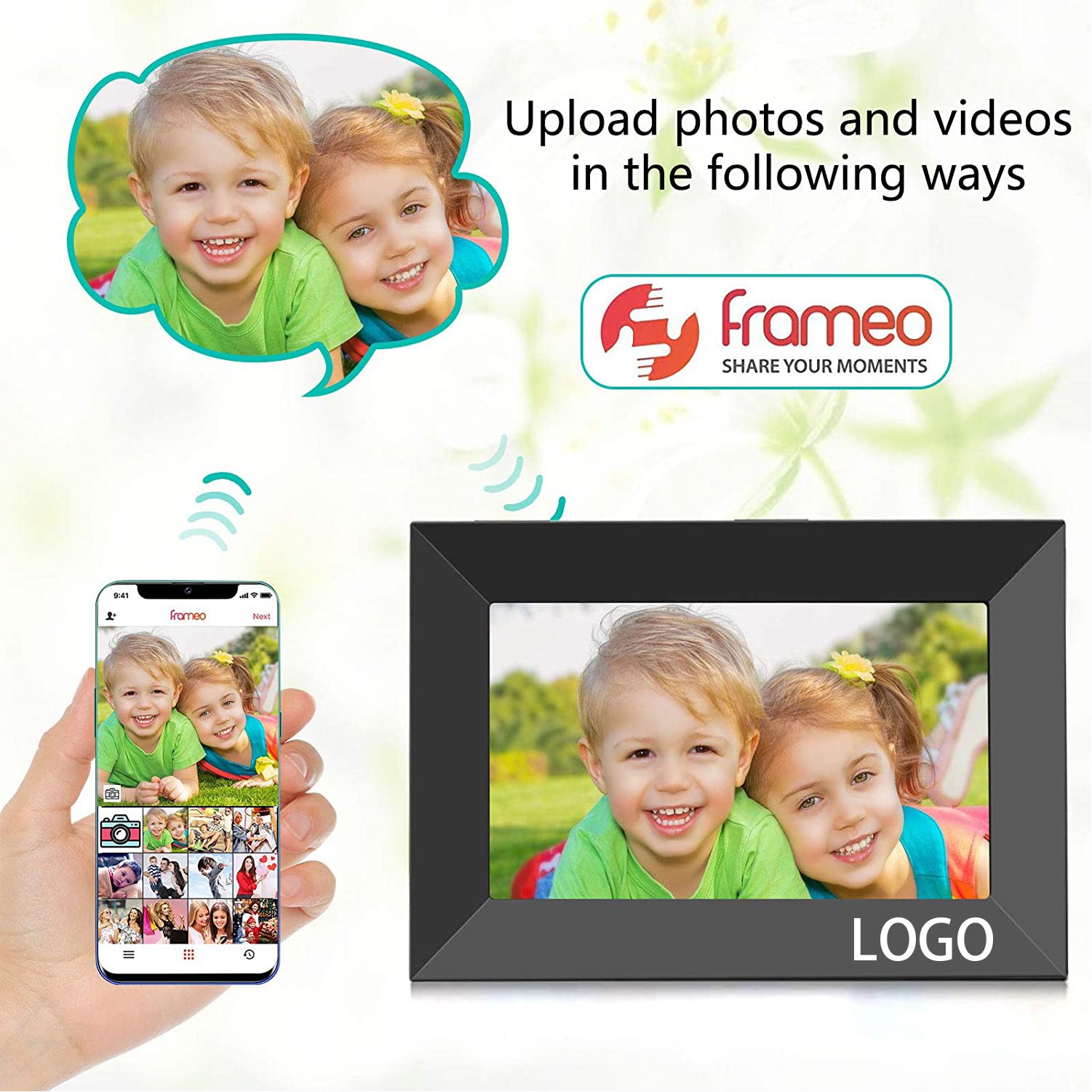 WiFi Digital Picture Smart Frame Photo Share Friends and Family 8"---16 GB storage 1