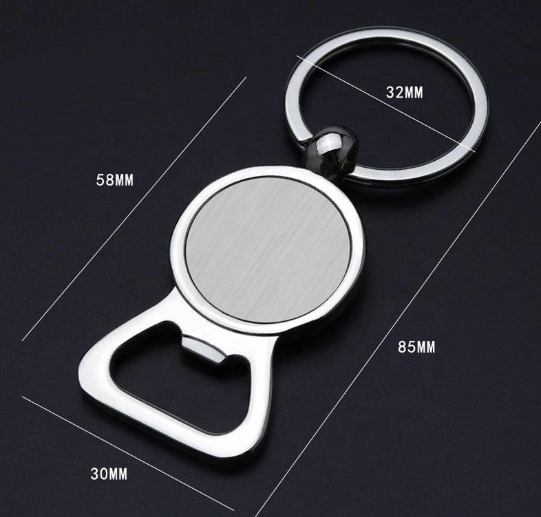 Round Metal Bottle Opener Keyring 1