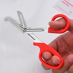 Ergonomic Emergency Medical Scissors Curved Stainless Steel Serrated Blades 18
