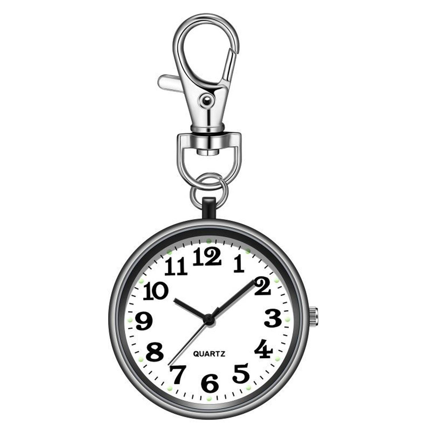 Hanging Round Quartz Nurse Pocket Watch w/ Key Buckle 8