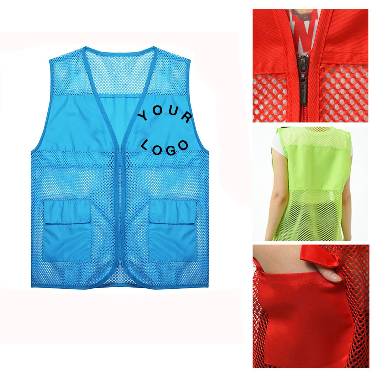 Polyester Volunteer Uniform Vest With Multiple Pockets 5