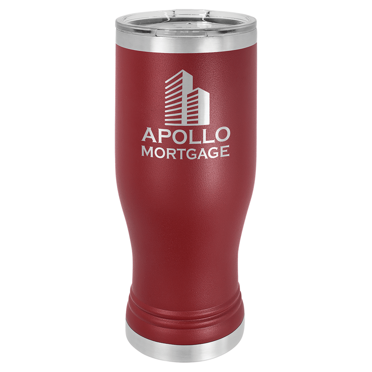 Polar Camel Maroon 20 oz. Pilsner with Clear Lid 3