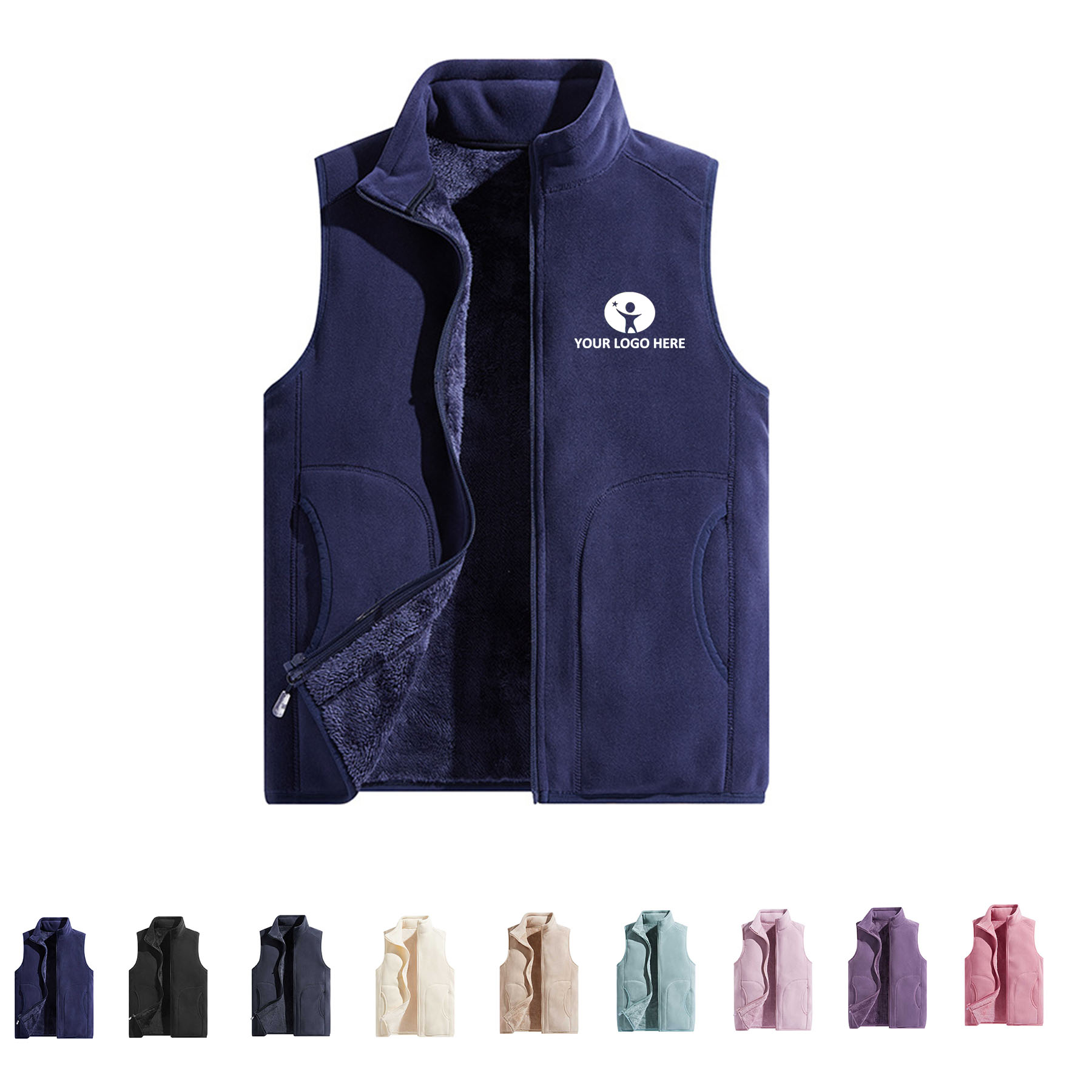 Sleeveless Full Zip Fleece Vest 2
