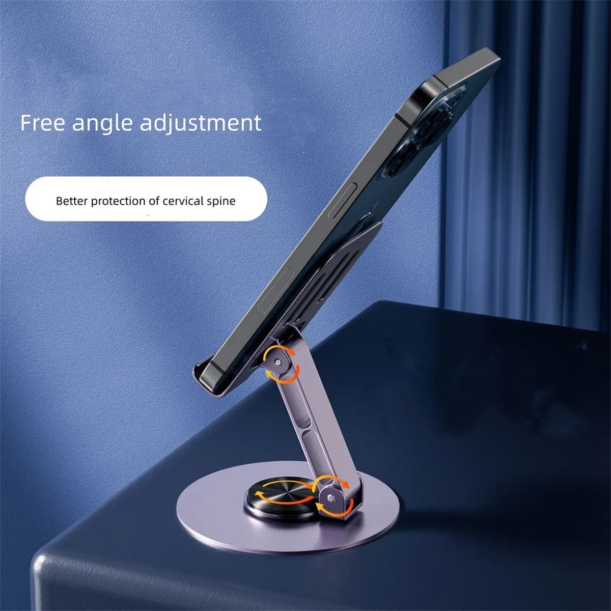 360 Degree Rotation Metal Cell Phone Stand Desk 2