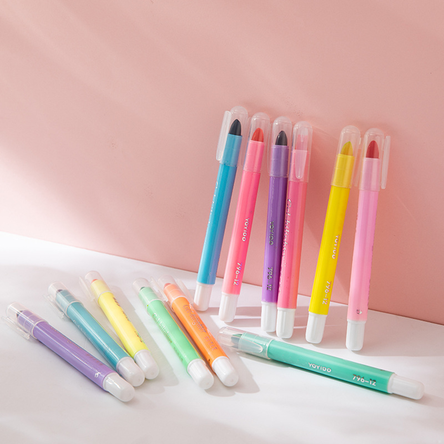 12 PCS Smooth Watercolor Rainbow Twistable Crayon 6
