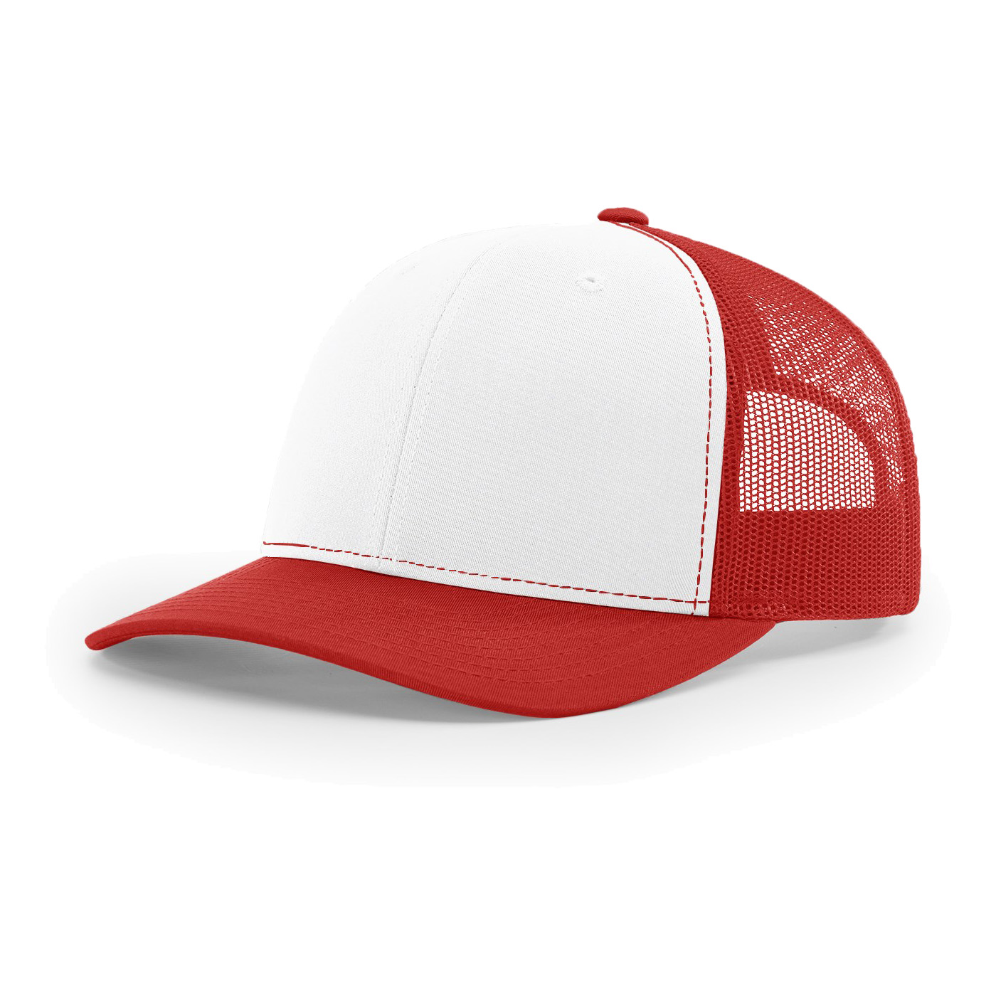 Richardson 112 6-Panel Snapback Trucker Hat w/Leatherette Adhesive Patches or Embroidery 20