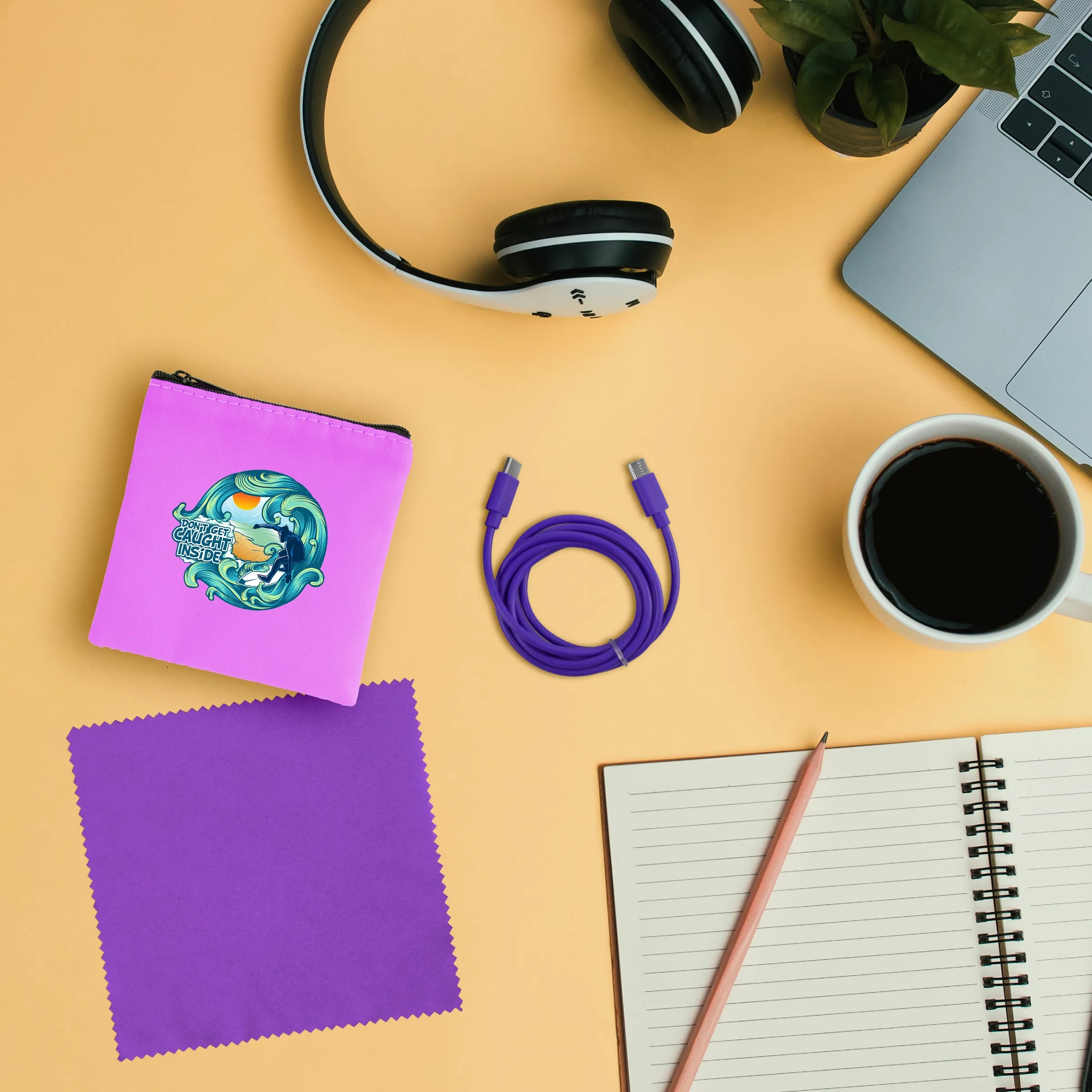 Colorful RPET C to C Cable & Cloth Set 14