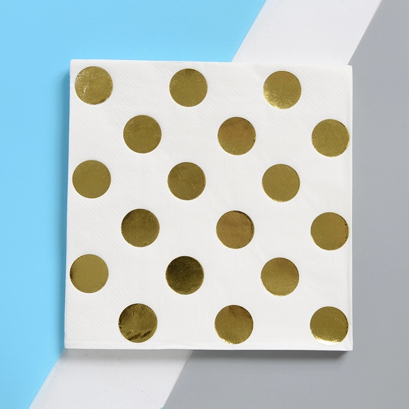 Custom Gold Dot Confetti Paper Napkins 1