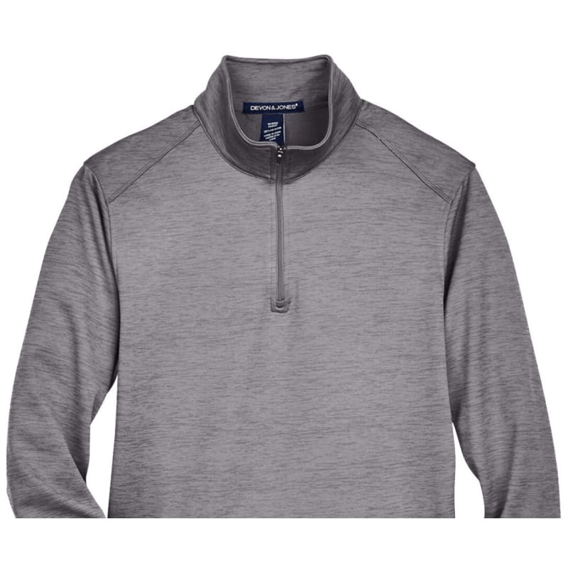 Devon & Jones Men's Newbury Mélange Fleece Quarter-Zip 16