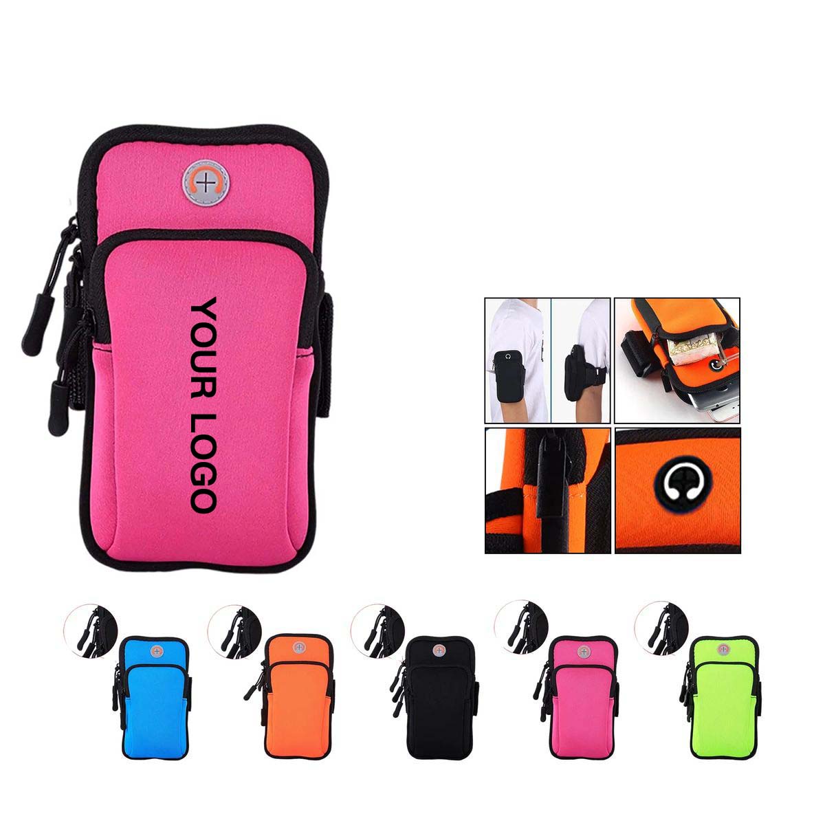 Adjustable Arm Cell Phone Bag with Dual Zipper Pockets 2