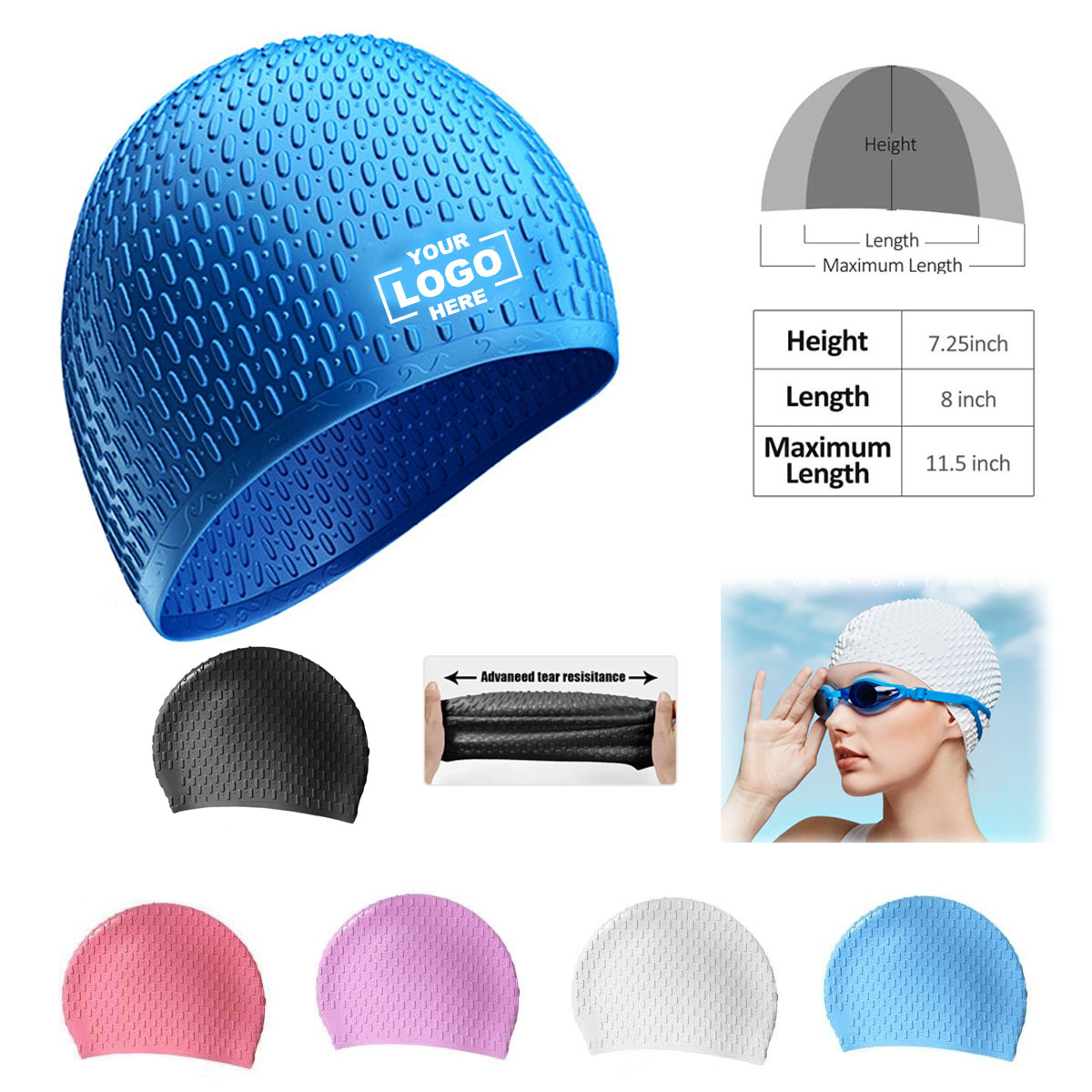 Silicone Streamline Swim Caps 5