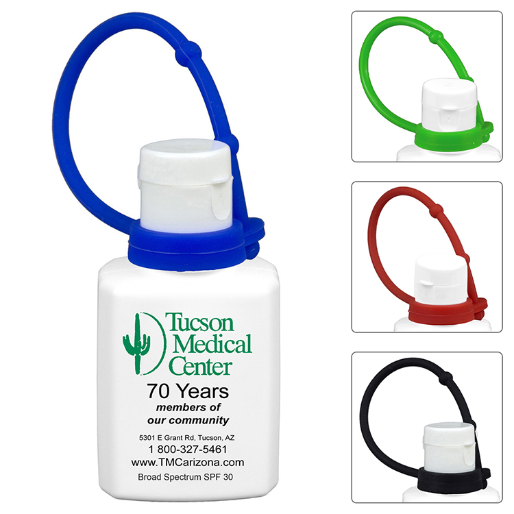 "SunFun Connect" .5 oz Broad Spectrum SPF 30 Sunscreen Lotion In Solid White Flip-Top Squeeze Bottle 2