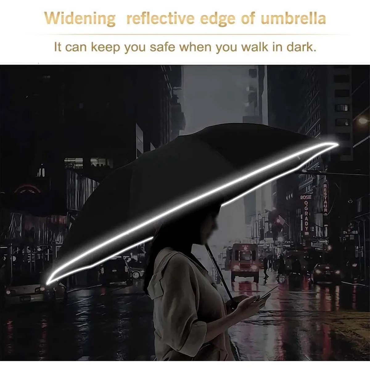 Unisex Large Windproof Automatic Inverted Foldable Umbrellas 4