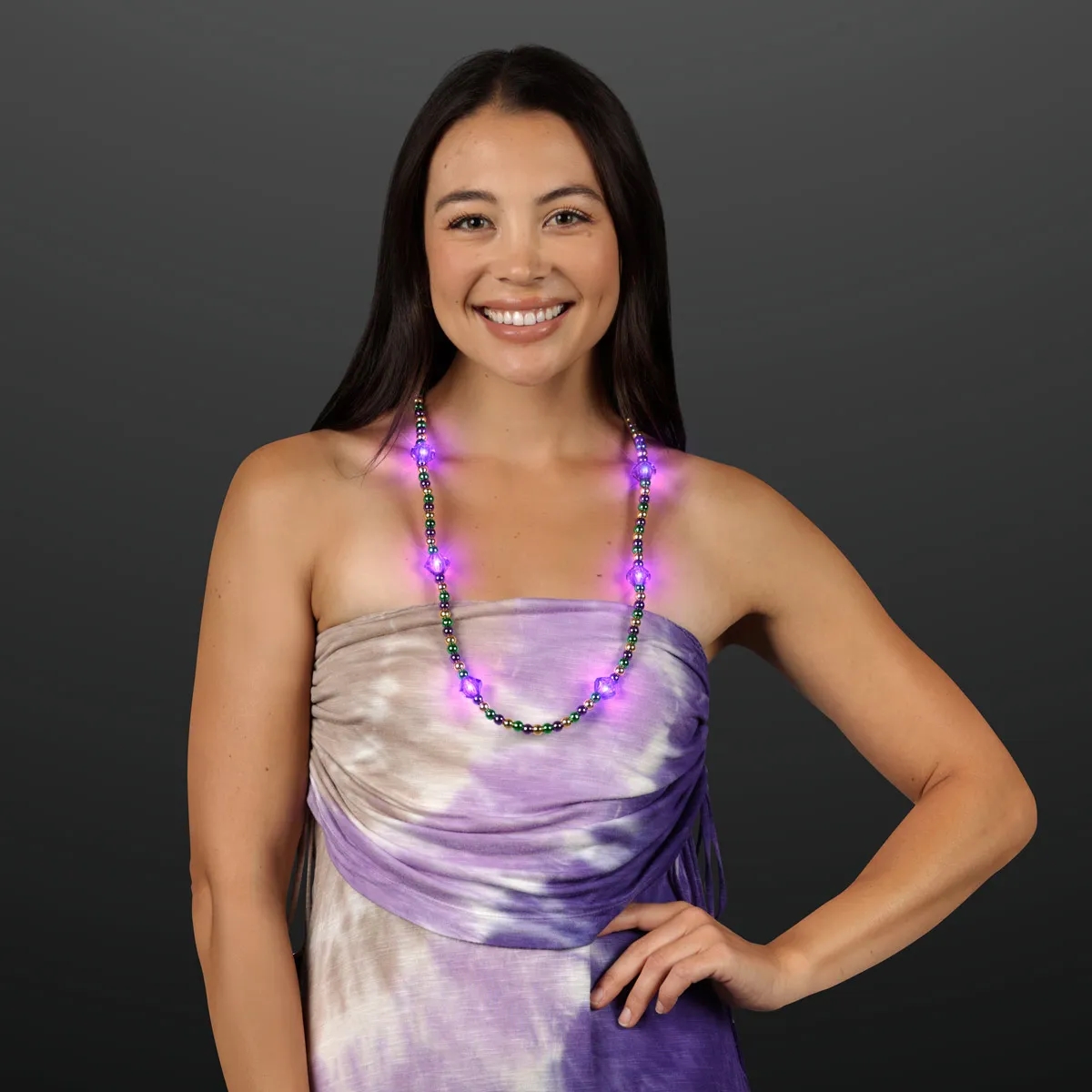 Royal Purple Light Jewels Mardi Gras Beads 2