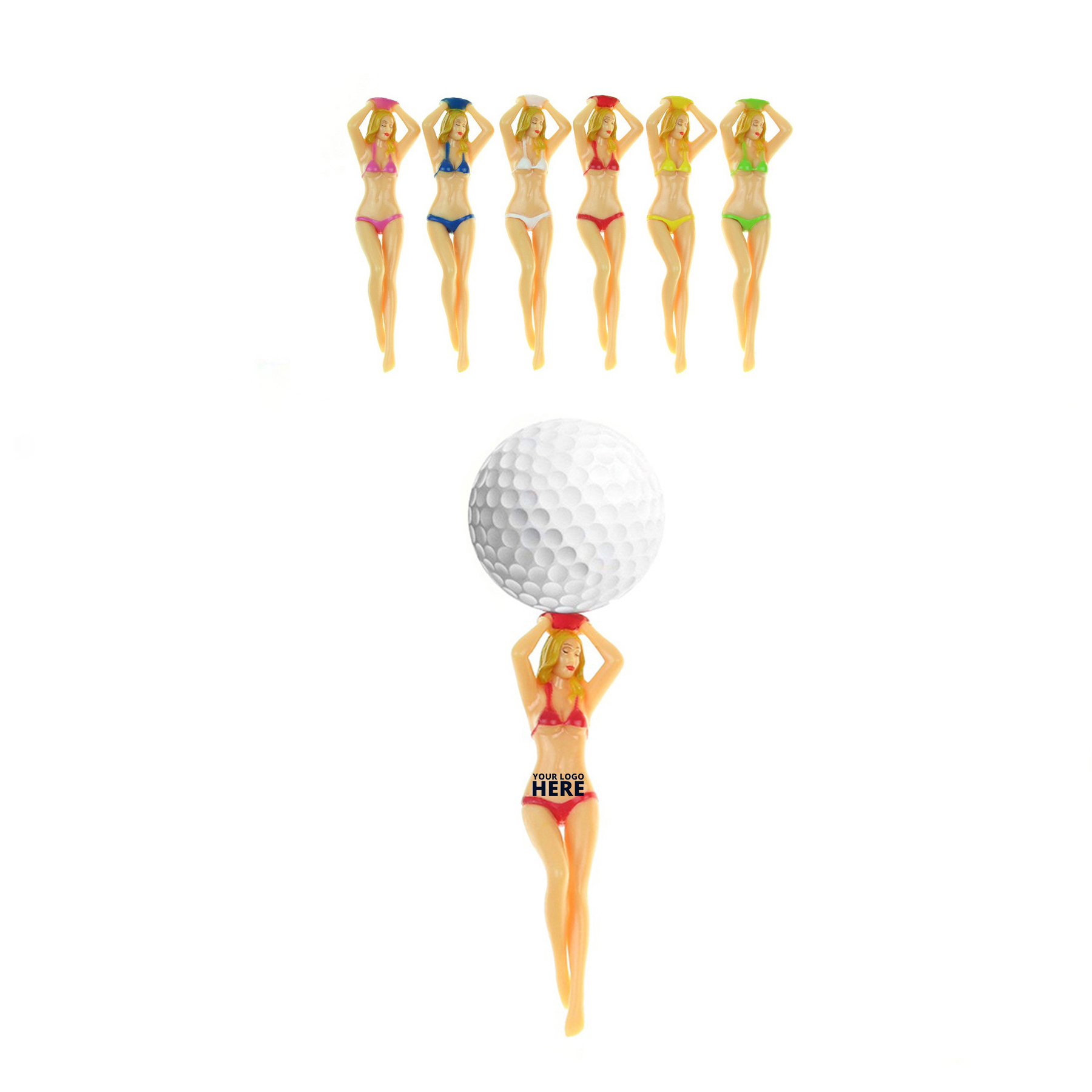 Lady Bikini Girl Golf Tees 2