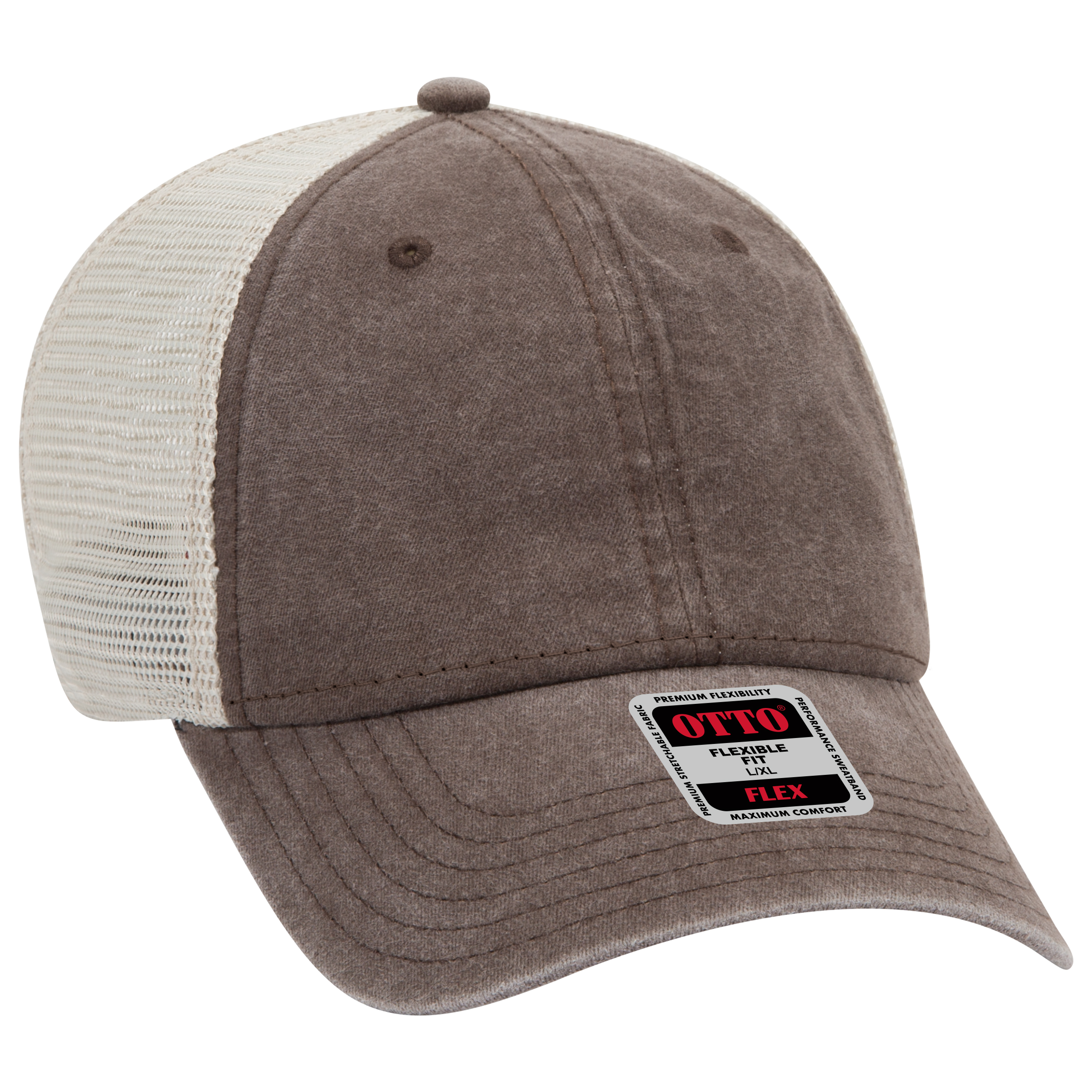 OTTO CAP® OTTO FLEX® Fitted 6 Panel Low Profile Mesh Back Trucker Hat 51
