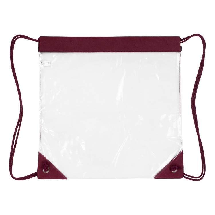 "Harris" Clear Vinyl Stadium Compliant Cinch Pack Backpack 8